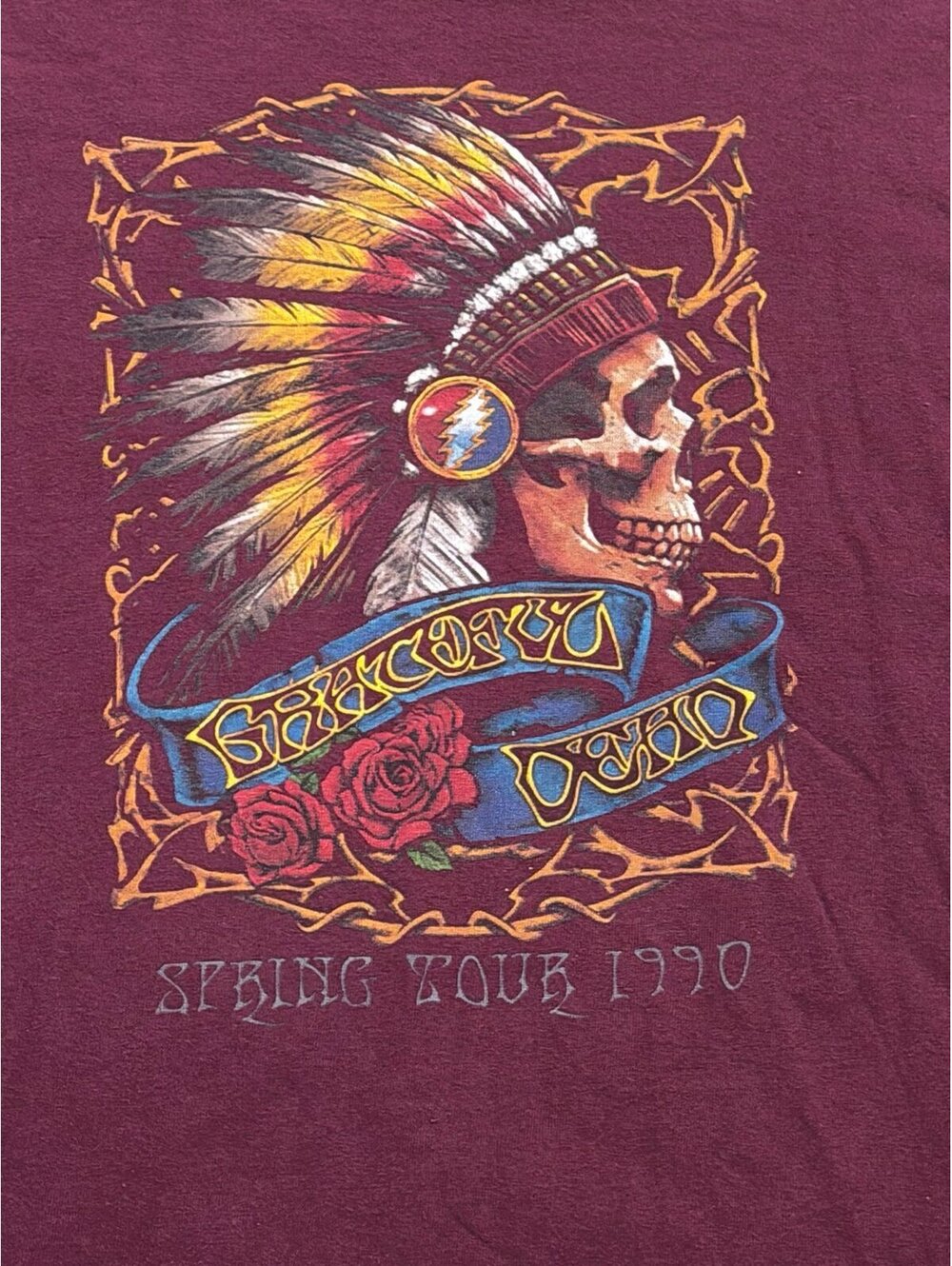 Grateful Dead Spring Tour 1990 Skull T-Shirt